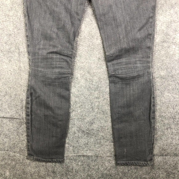 Helmut Lang Jeans Womens 28 Moto Skinny Gray Stretch Made in USA 31x28 Designer - Picture 9 of 14